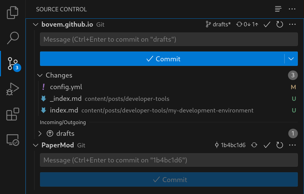 Source Control pane in VSCode Sidebar